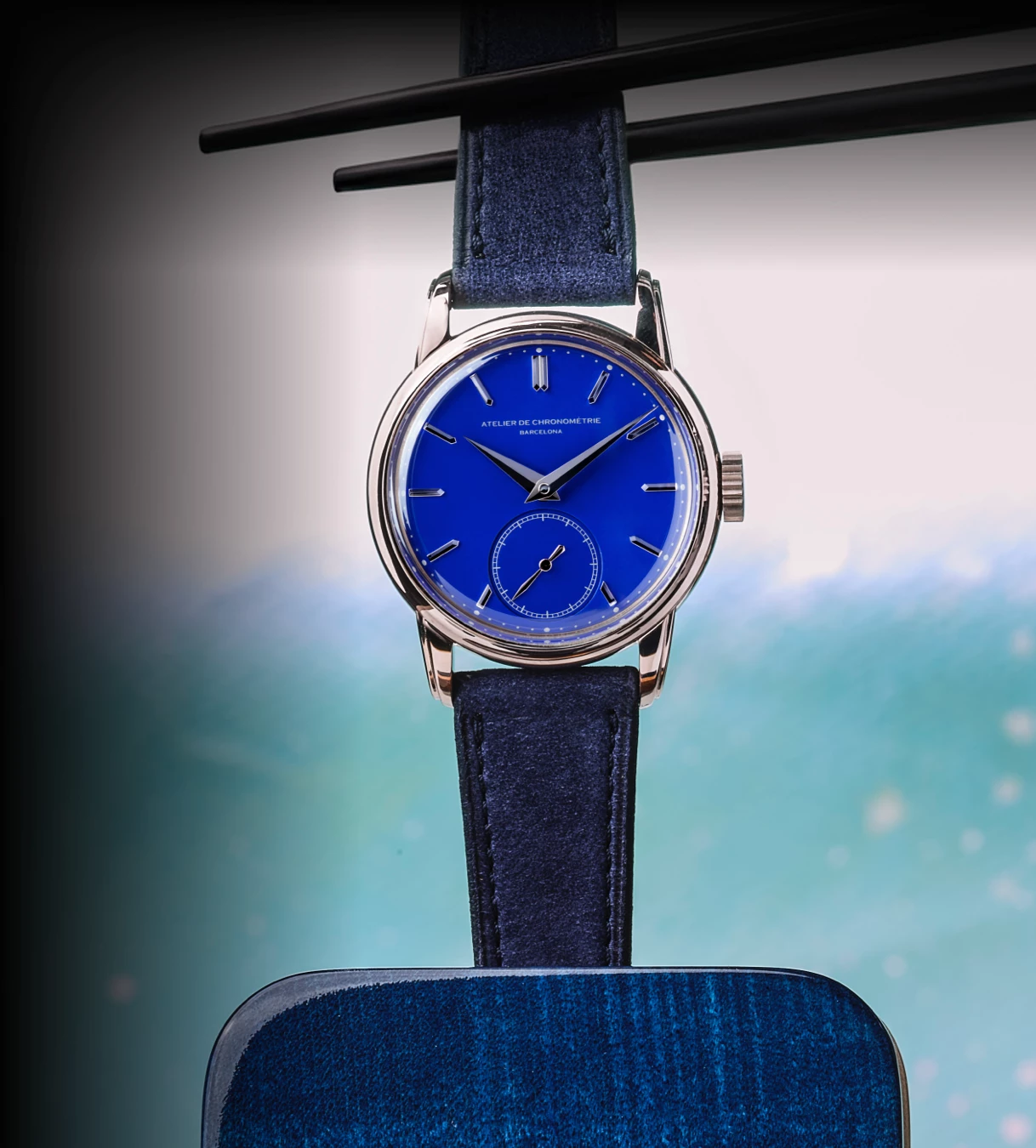 Atelier de Chronométrie AdC37 with blue Grand Feu enamel dial